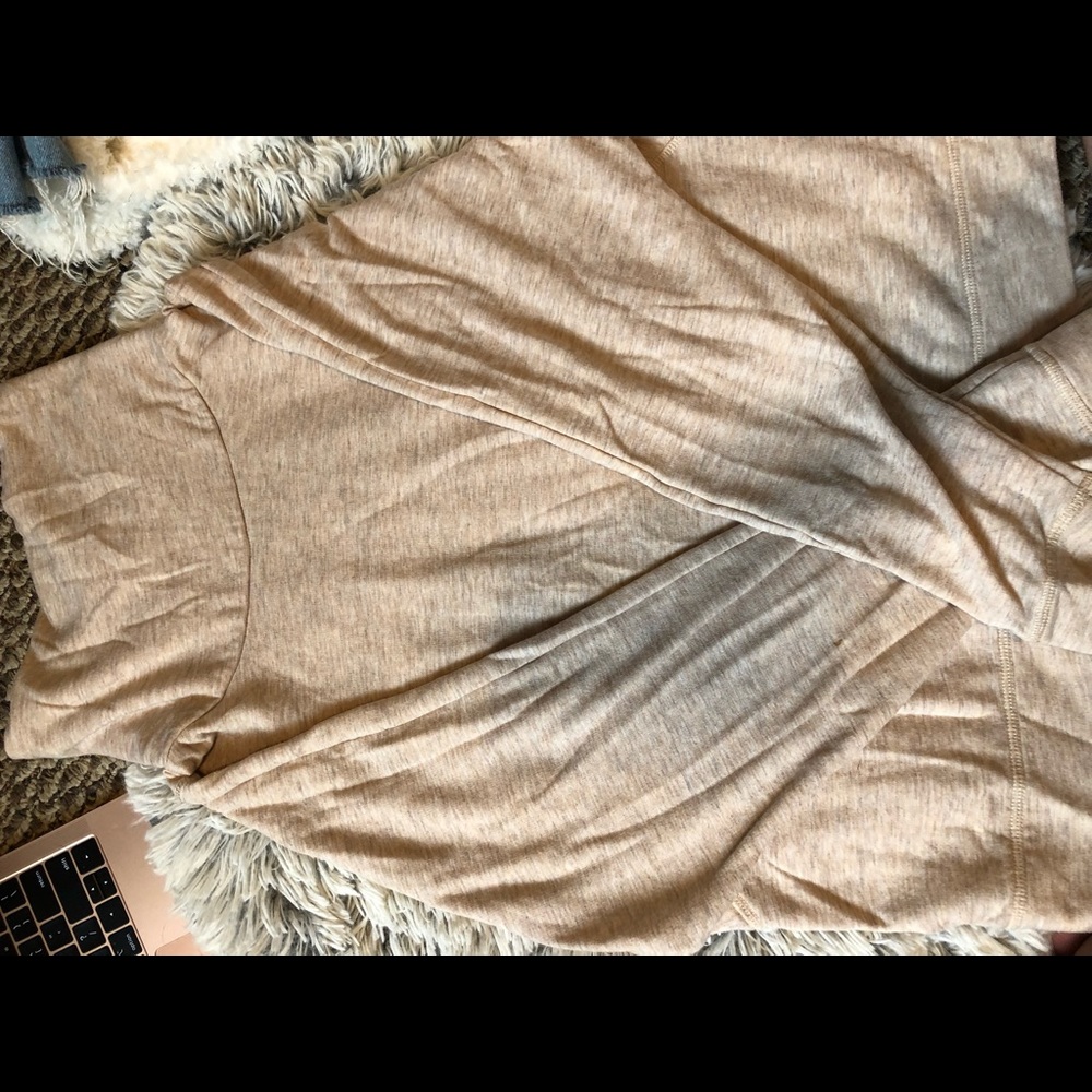 Turtle neck tan crew neck